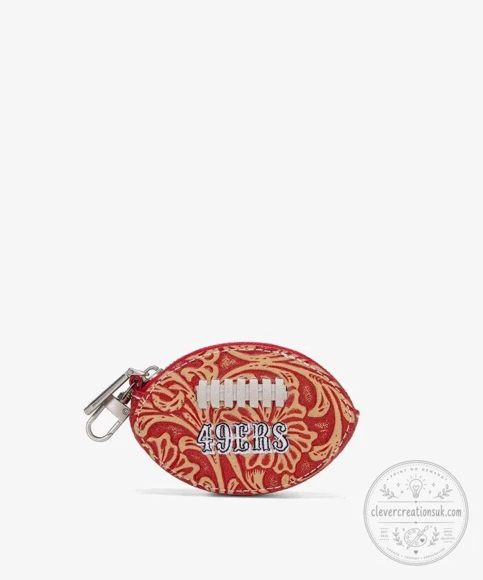 San Francisco 49ers Football Shaped Coin Purse Wallet with Keychain