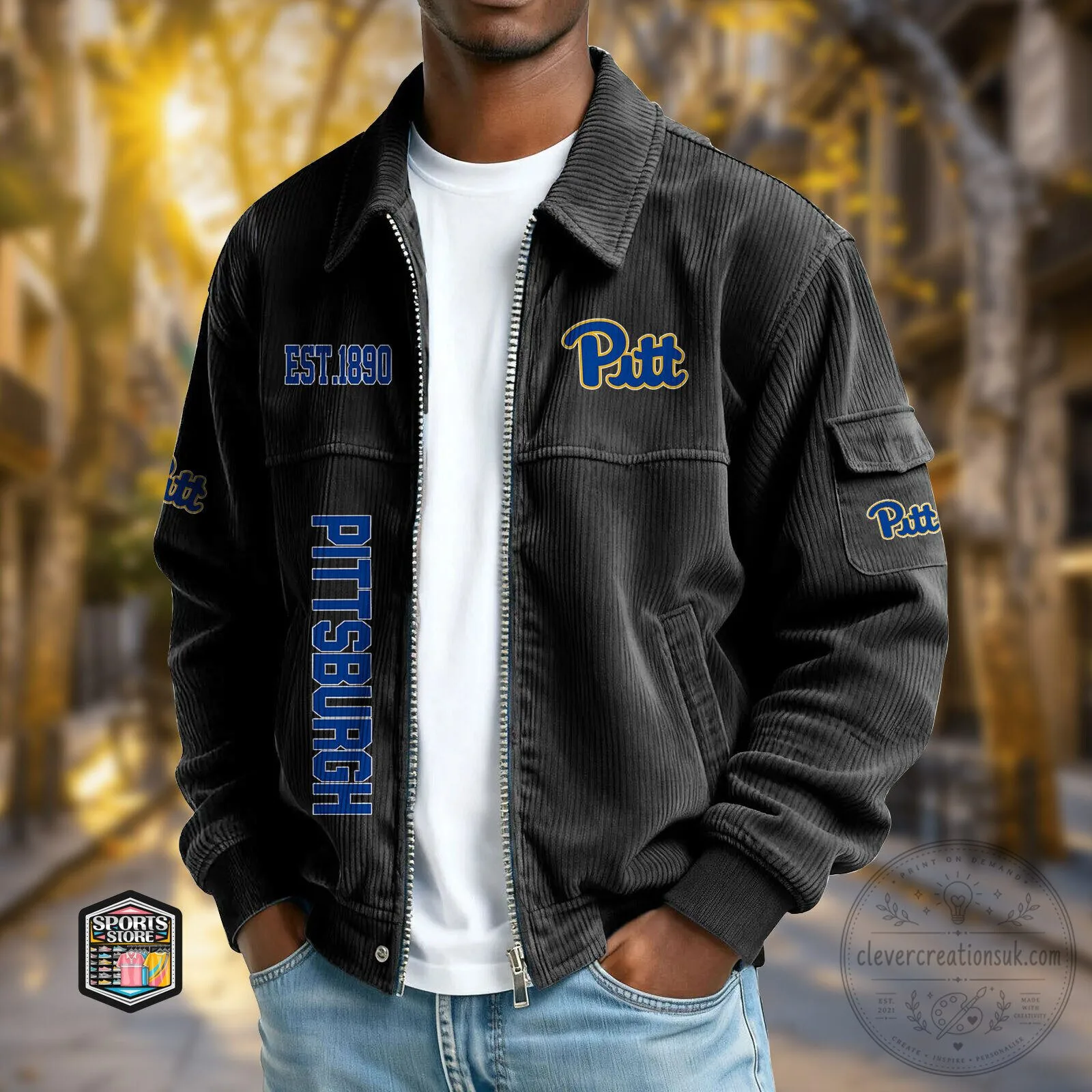 Pittsburgh Panthers Corduroy Bomber Jacket