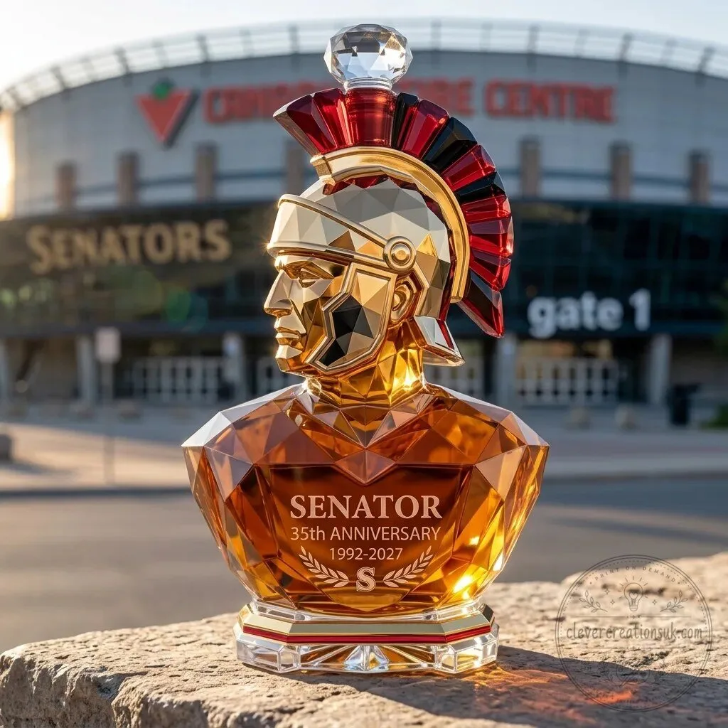 Ottawa Senators 35th Anniversary Faceted Crystal Spirits Decanter