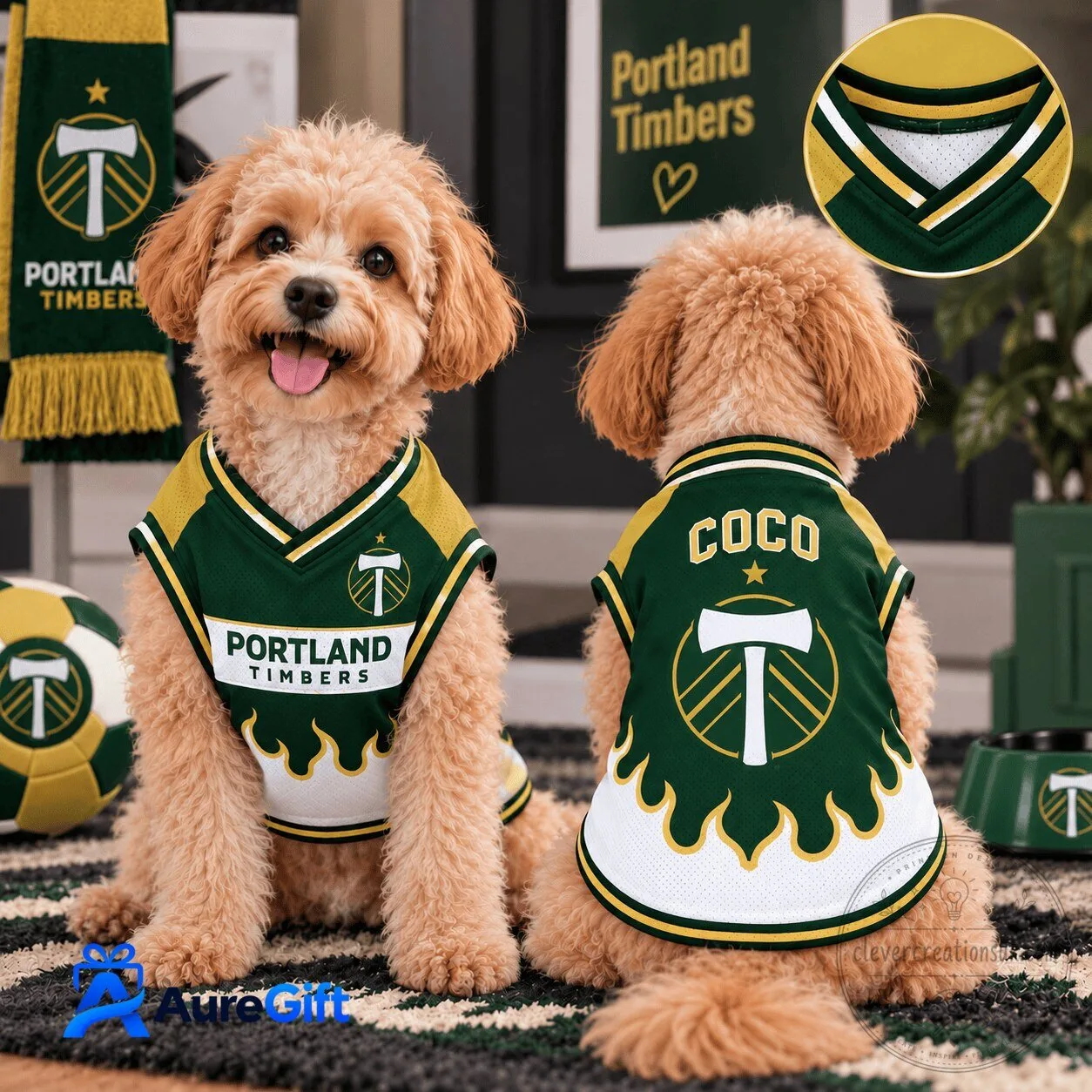 Portland Timbers Personalized Pet V-Neck Dog Jersey