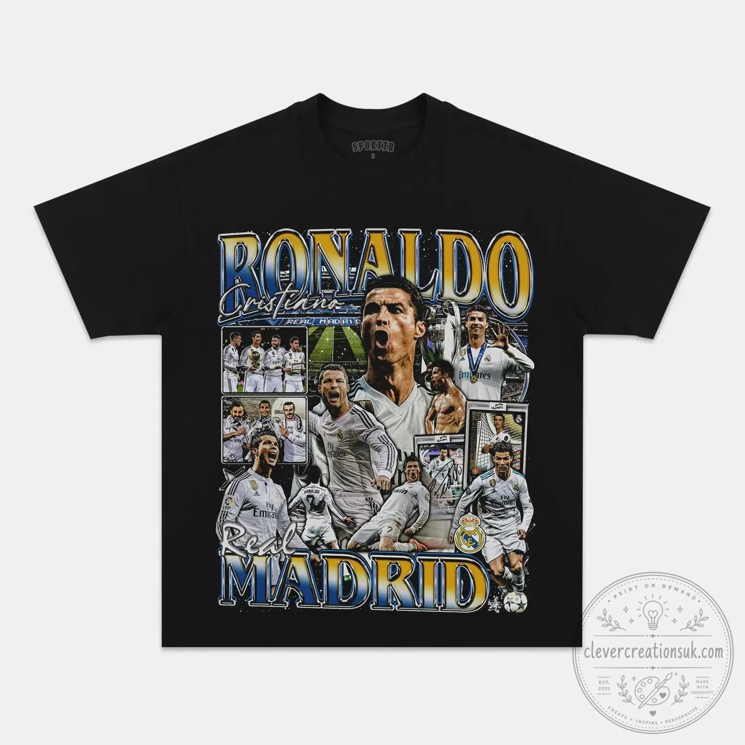 Graphic T-Shirt of Football Legend Cristiano Ronaldo from Real Madrid