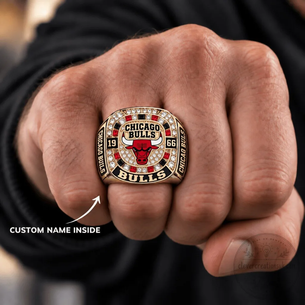 Chicago Bulls NBA Championship Ring Custom Name Engraved Basketball Fan Jewelry Chicago Bulls NBA Championship Ring Custom Name Engraved Basketball Fan Jewelry