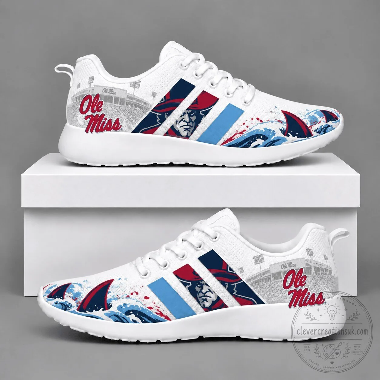 Ole Miss Rebels Mascot Running Shoes for Men and Women