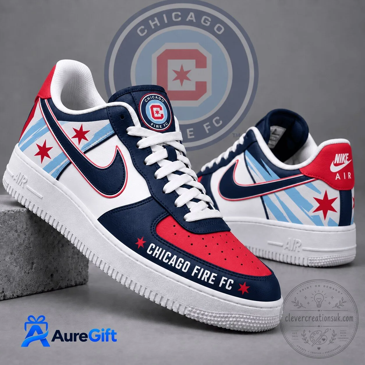 Chicago Fire FC Major League Soccer Christmas Air Force 1 Shoes