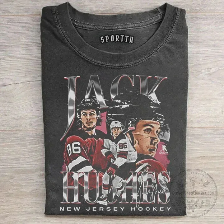 Jack Hughes New Jersey Hockey Champion Vintage Style T-Shirt