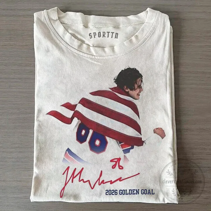 Jack Hughes Golden Goal USA Hockey Player Graphic T-Shirt