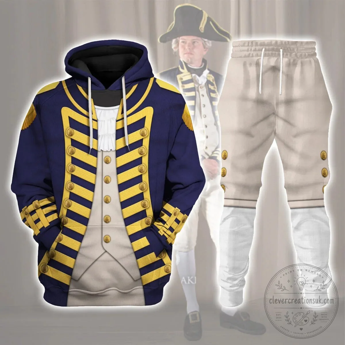 Admiral Cuthbert Collingwood Historical Cosplay Costume Hoodie and Pants Set