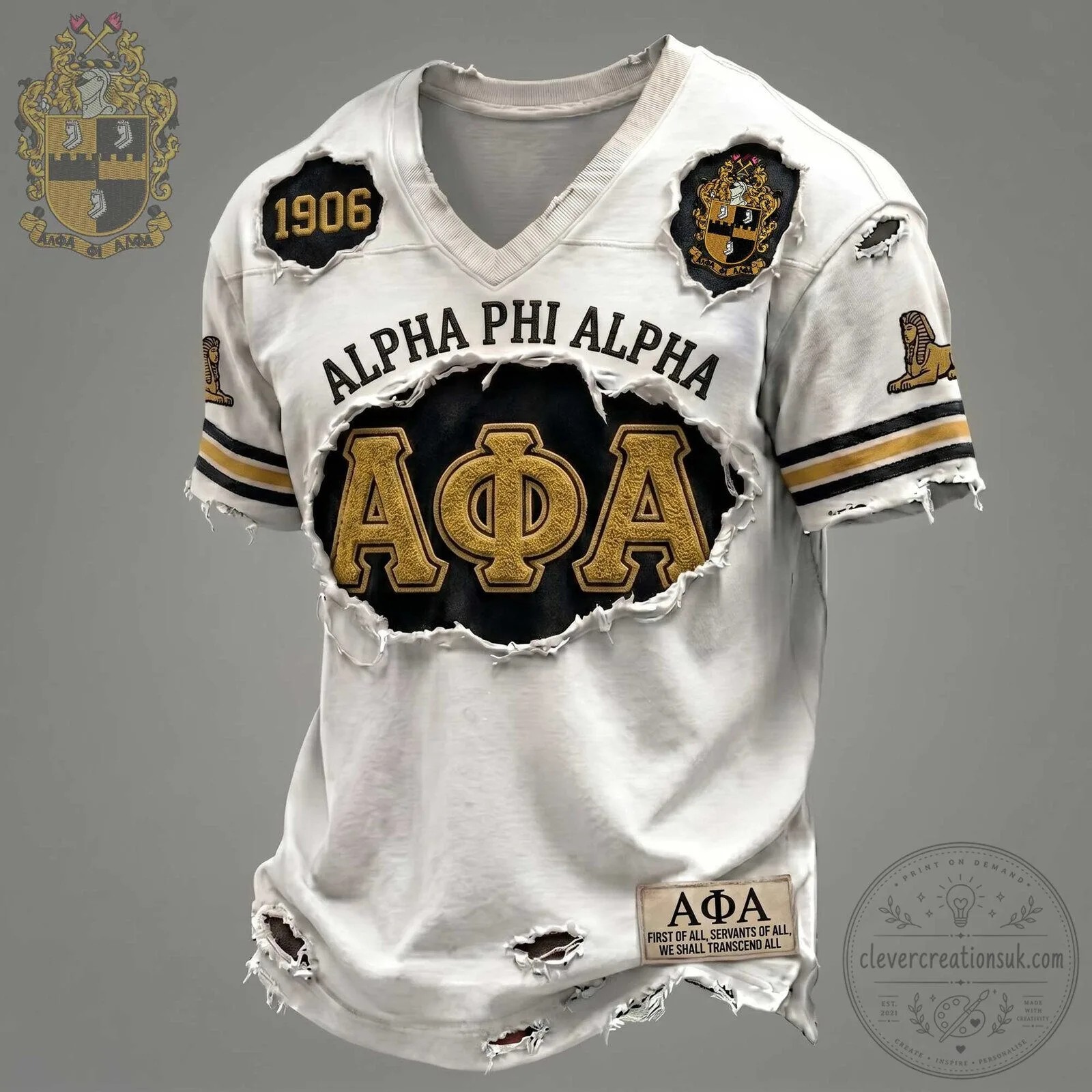 Alpha Phi Alpha Fraternity Distressed Football Jersey