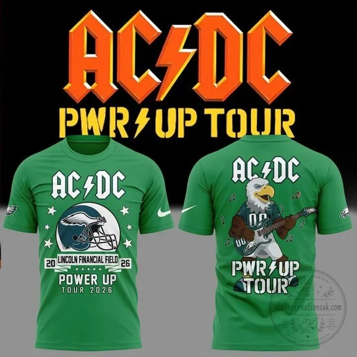 Philadelphia Eagles Green Concert T-Shirt for AC/DC Power Up Tour 2026