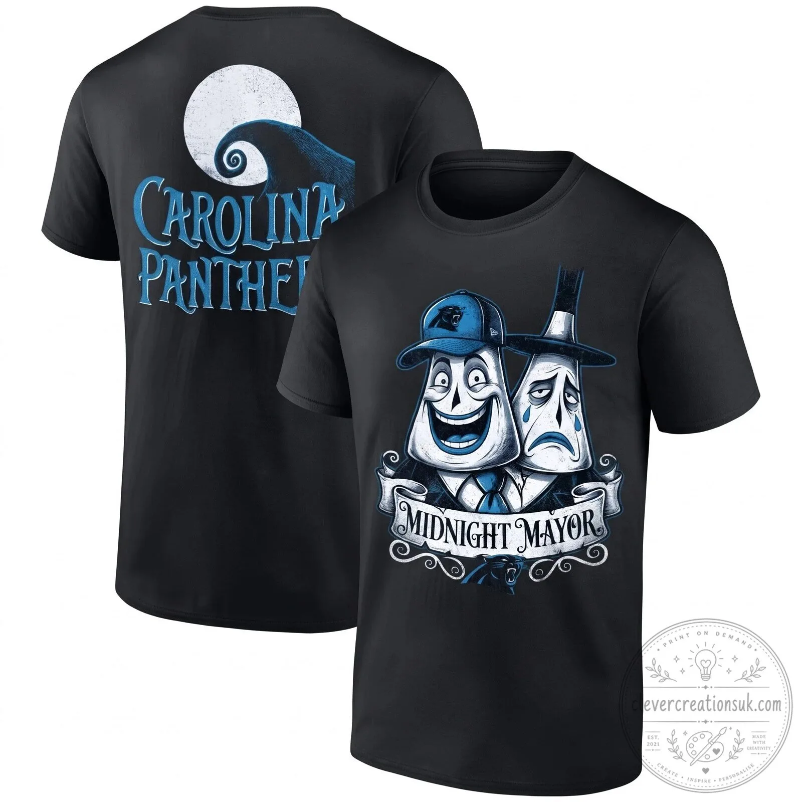 Carolina Panthers Midnight Mayor Halloween Black T-Shirt