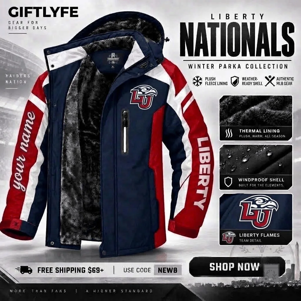 Liberty Flames NCAA College Football Waterproof Winter Parka Jacket