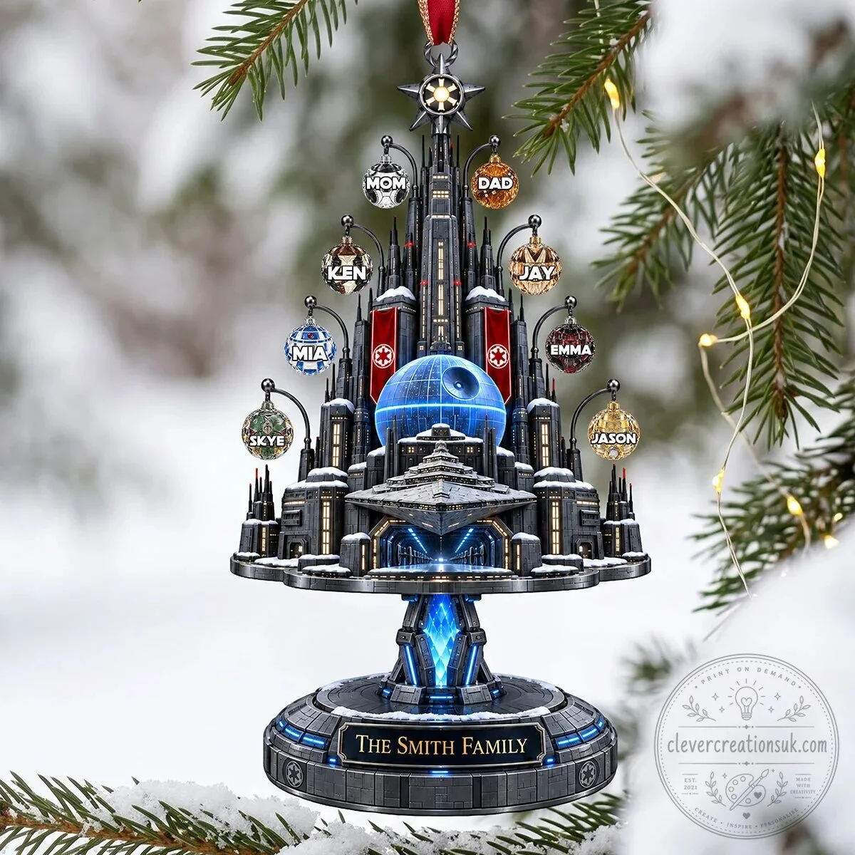Star Wars Death Star Christmas Tree Ornament Personalized Family 9 Star Wars Death Star Christmas Tree Ornament Personalized Family