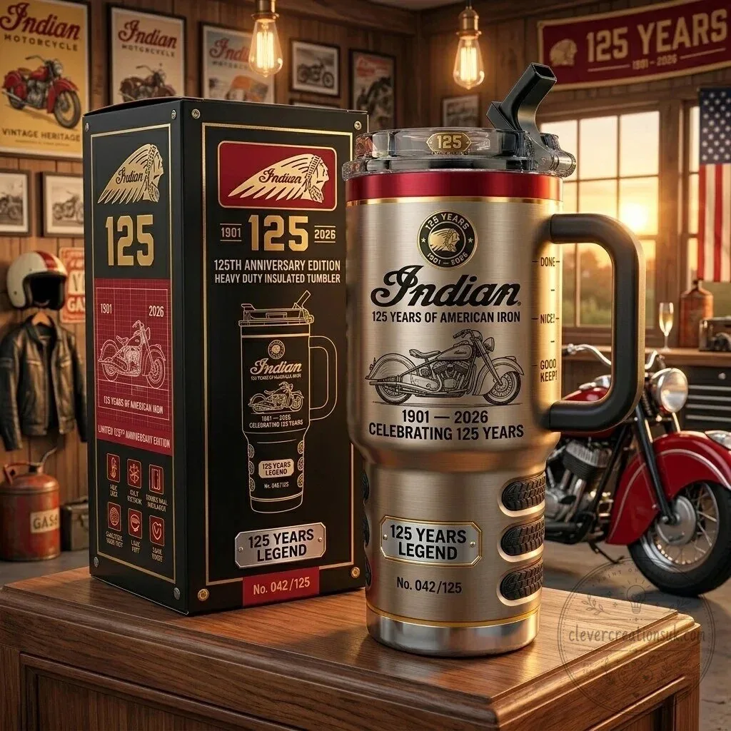 Indian Motorcycle 125th Anniversary Edition Insulated Tumbler with Handle