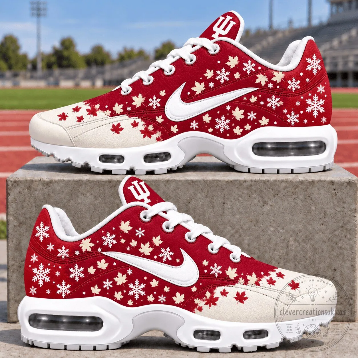 Indiana Hoosiers Fall Maple Leaf Snowflake Pattern Air Max Shoes