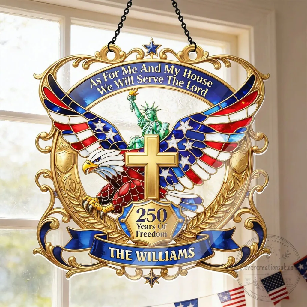 Personalized As For Me And My House We Will Serve The Lord Suncatcher