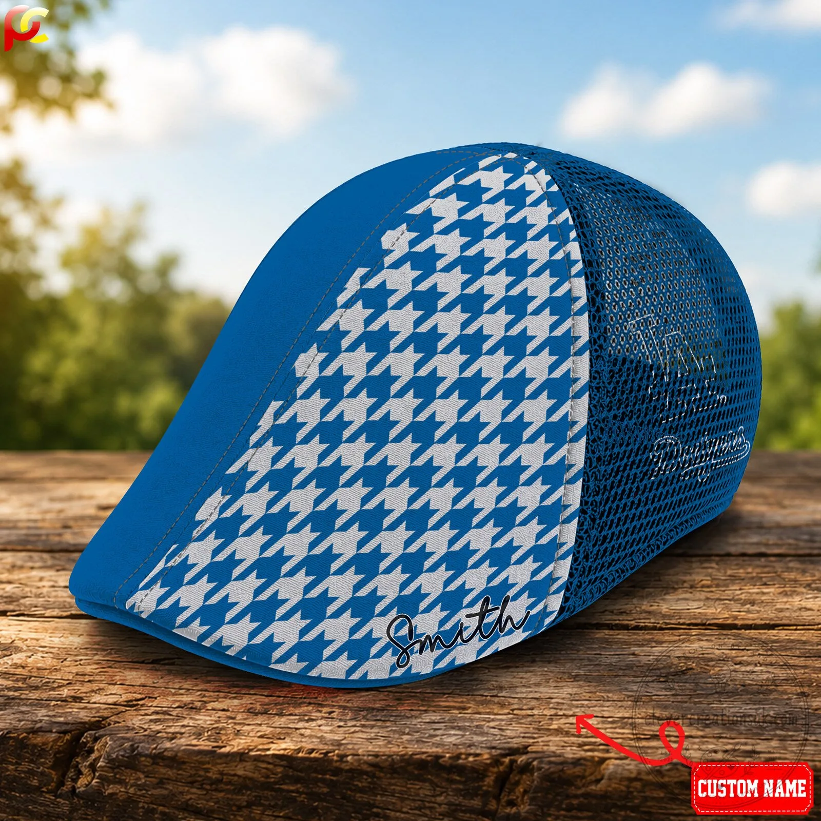 Dodgers Houndstooth Pattern Custom Name Ivy Cap Hat