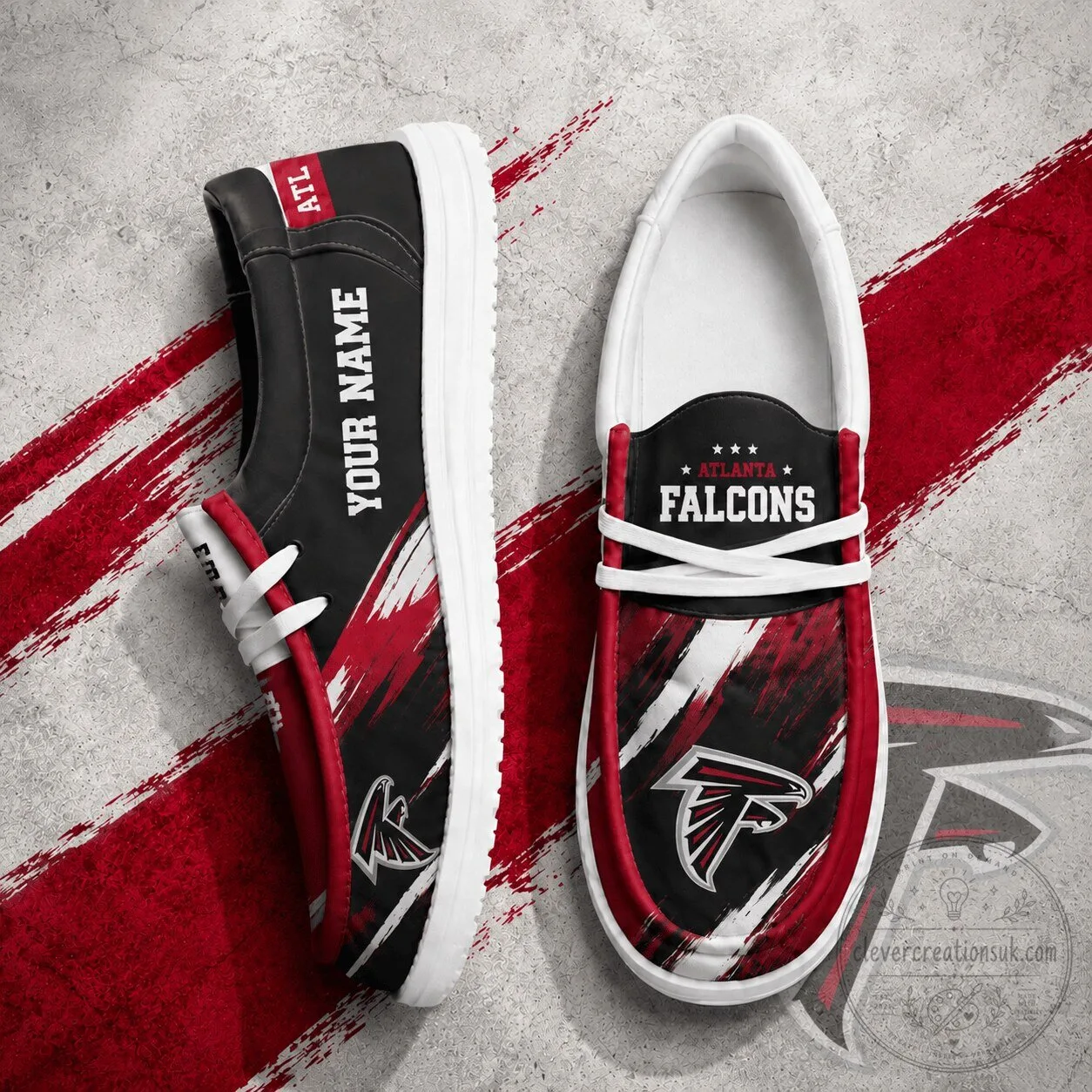 Atlanta Falcons Personalized Red Black White Casual Shoes