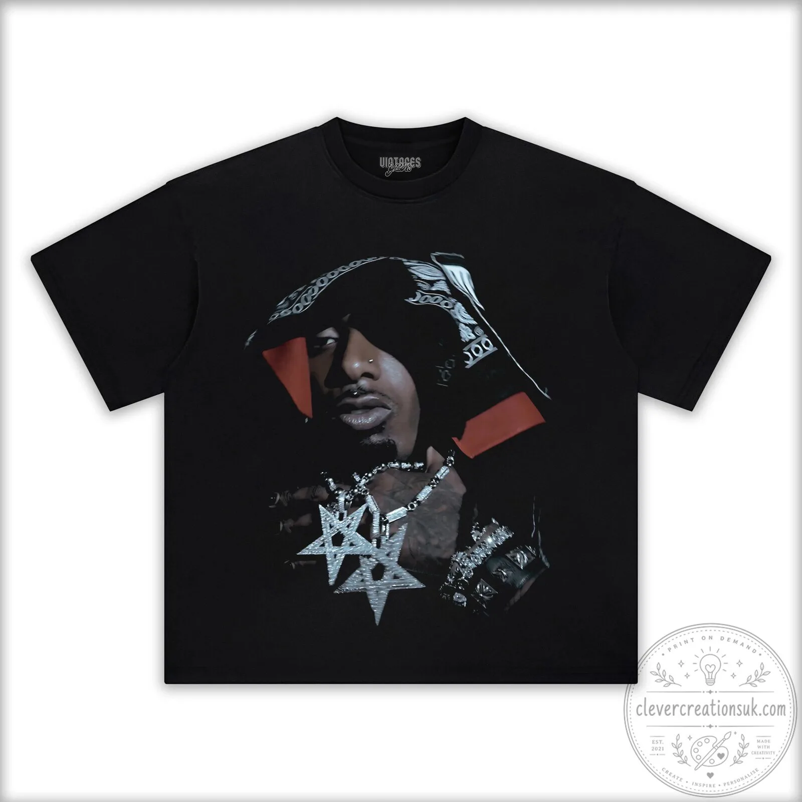 Black Graphic T-Shirt for Fans of Playboi Carti's Music