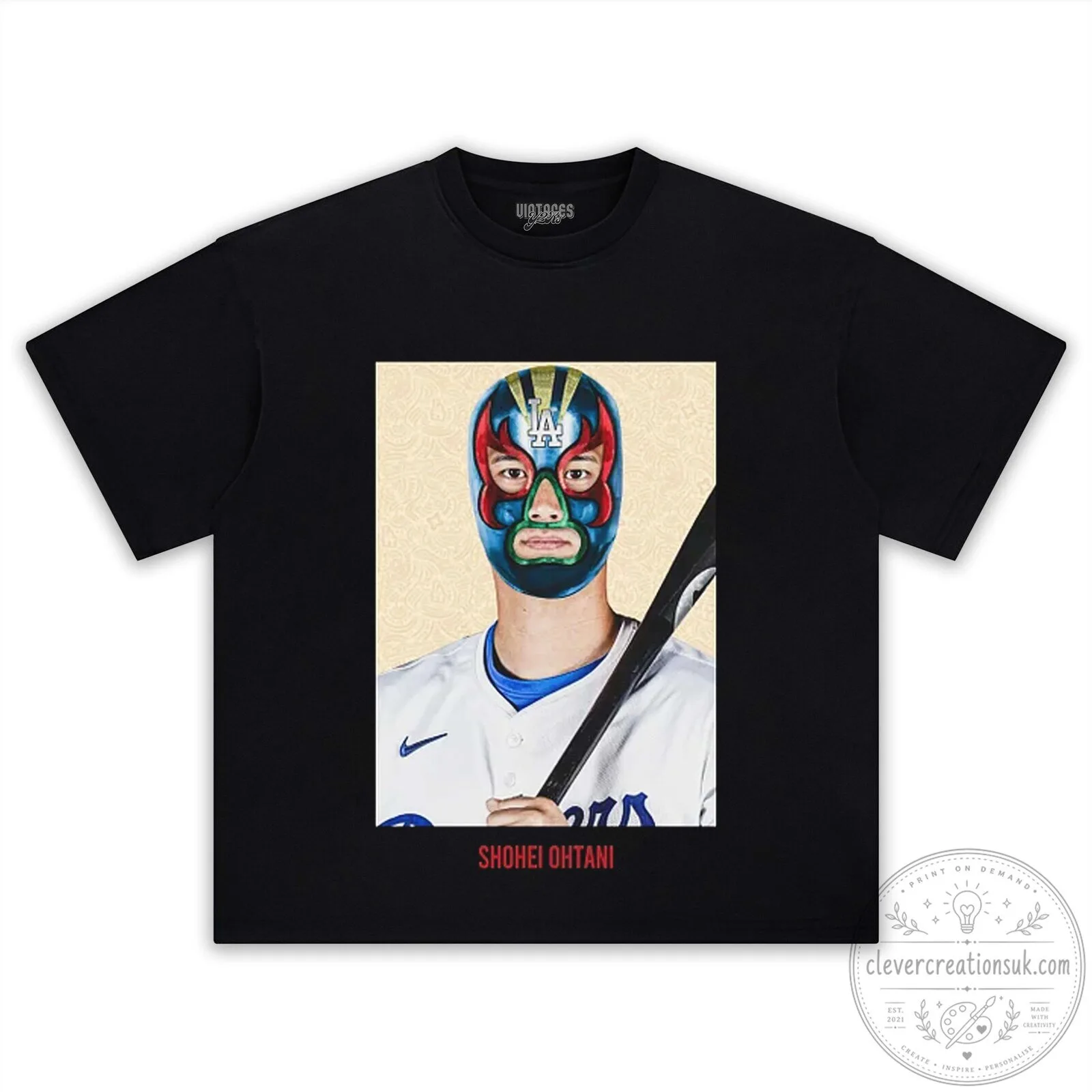Shohei Ohtani Los Angeles Dodgers Lucha Libre Mask Baseball T-Shirt