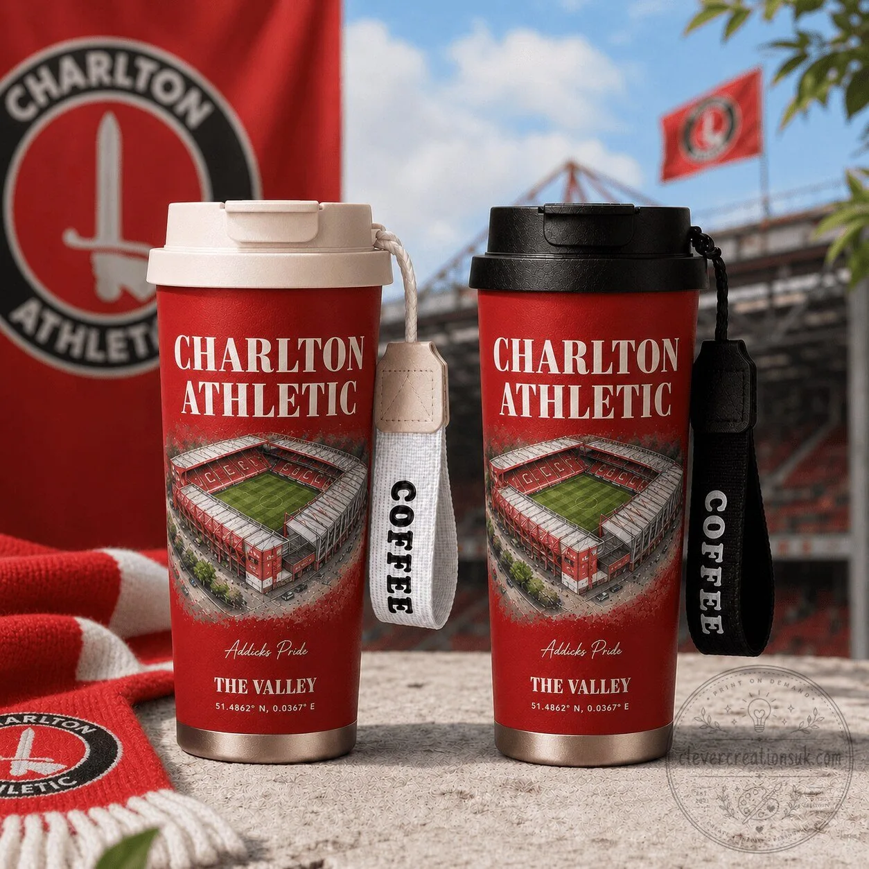 Charlton Athletic Football Club The Valley Stadium Travel Mug