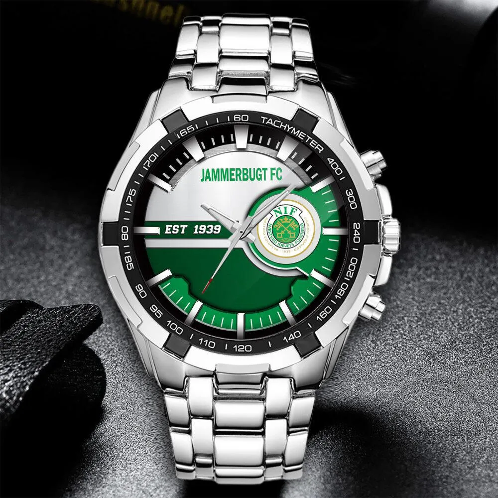 Jammerbugt FC Football Club Team Logo Stainless Steel Wristwatch