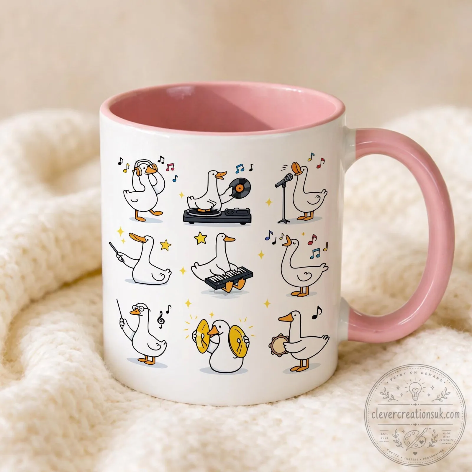 Cute Musical Ducks Playing Instruments Coffee Mug