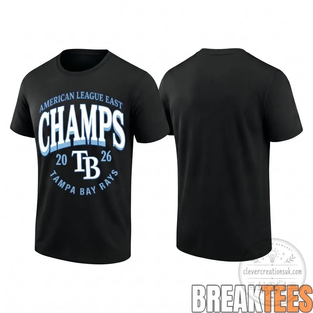 Tampa Bay Rays American League East Champs 2026 Black Baseball T-Shirt