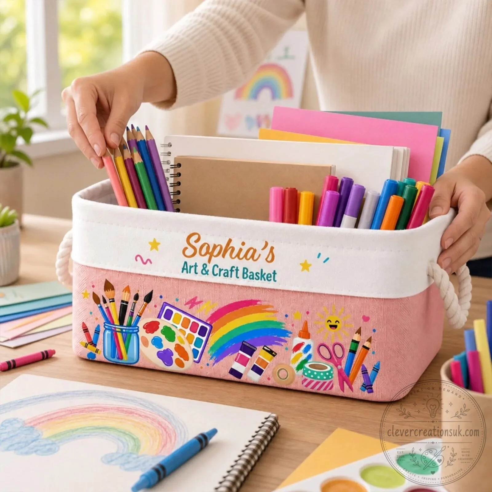 Personalized Kids Art and Craft Supplies Storage Basket 10 Personalized Kids Art and Craft Supplies Storage Basket