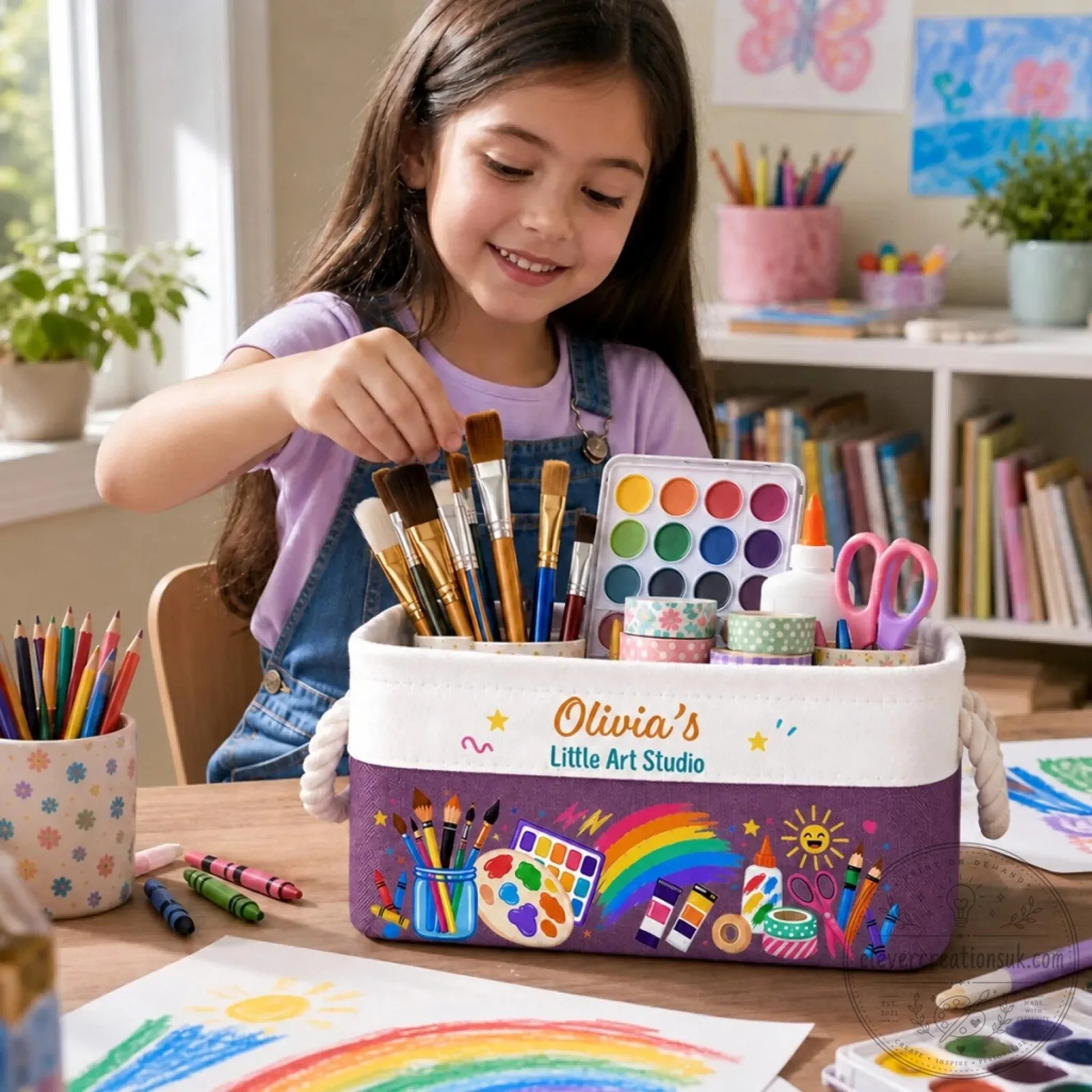Personalized Kids Art and Craft Supplies Storage Basket 11 Personalized Kids Art and Craft Supplies Storage Basket