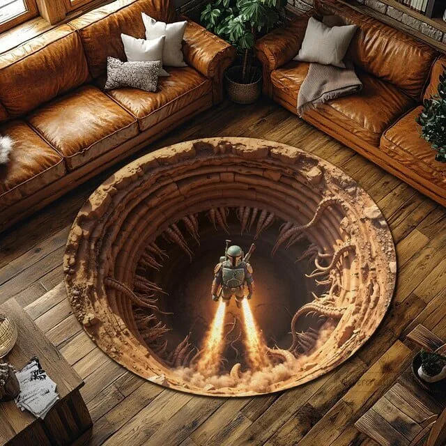 Boba Fett Sarlacc Pit Star Wars Round Area Rug