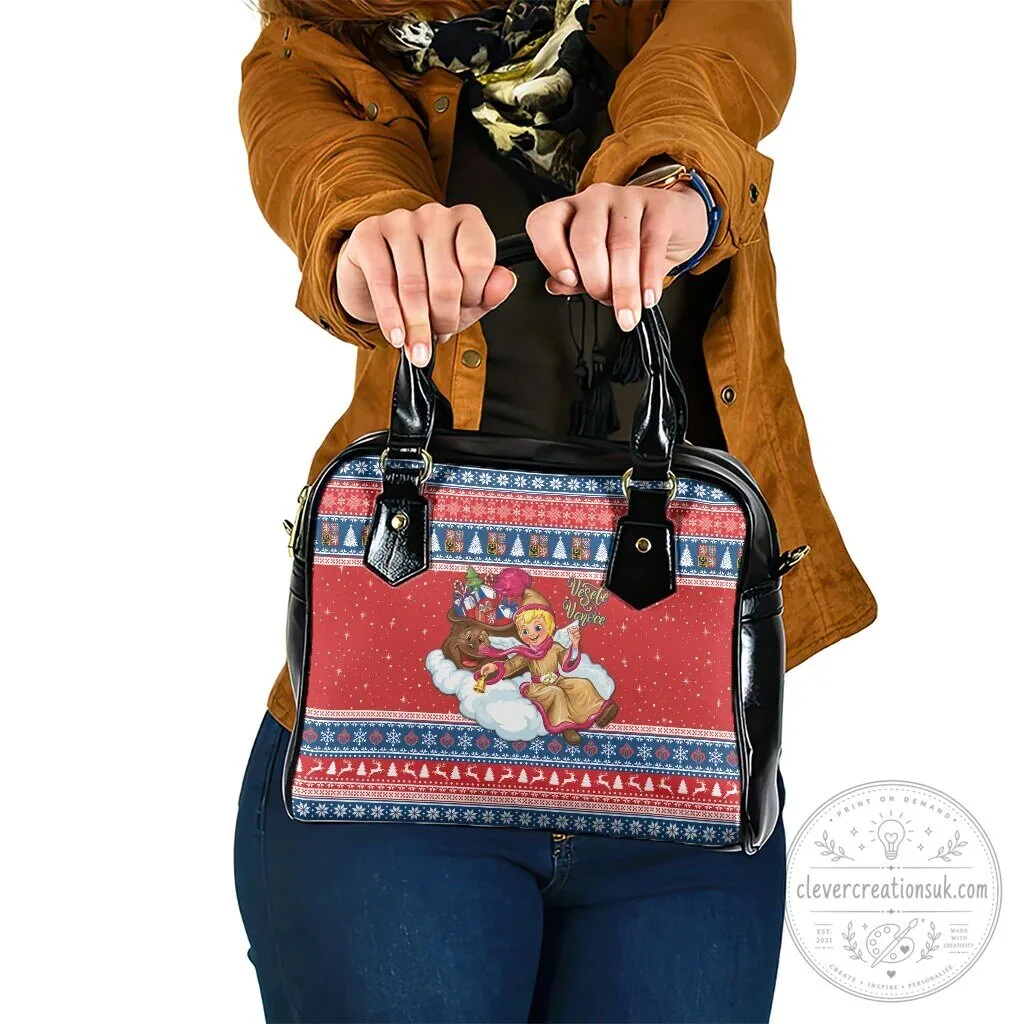 Czech Republic Christmas Jezisek Vesele Vanoce Shoulder Handbag