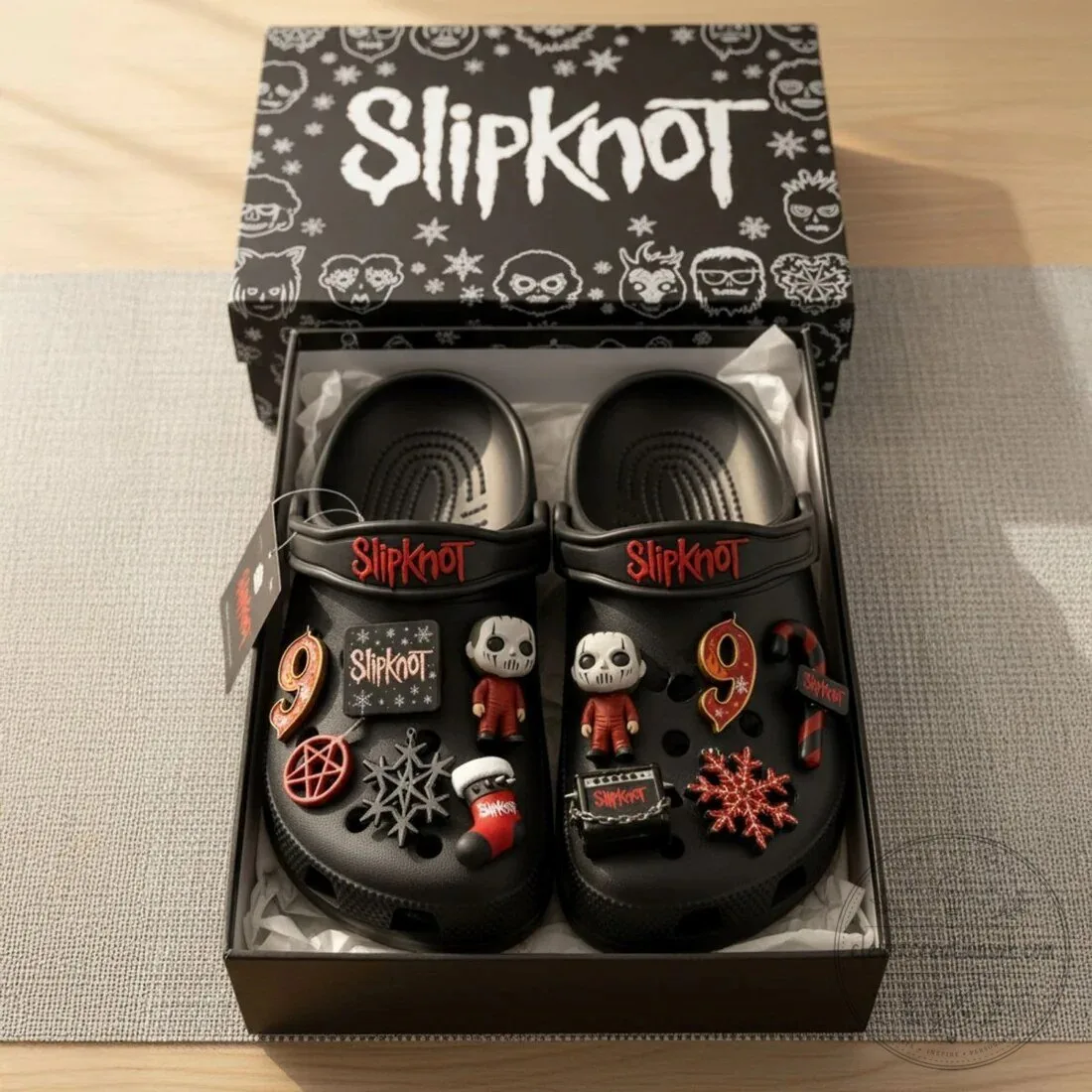 Slipknot Band Logo Black Classic Clogs Shoes with Charms
