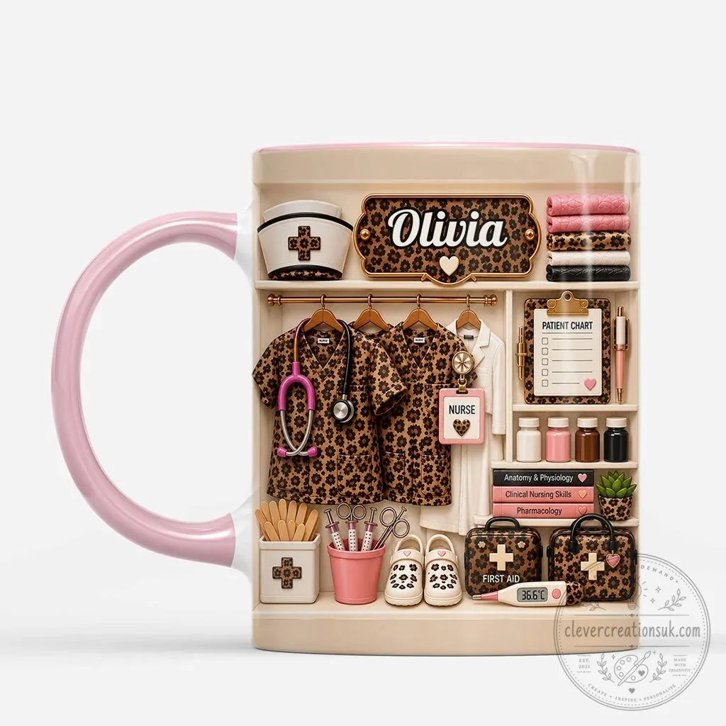 Personalized Leopard Print Nurse Essentials Coffee Mug for Healthcare Professionals 11 Personalized Leopard Print Nurse Essentials Coffee Mug for Healthcare Professionals