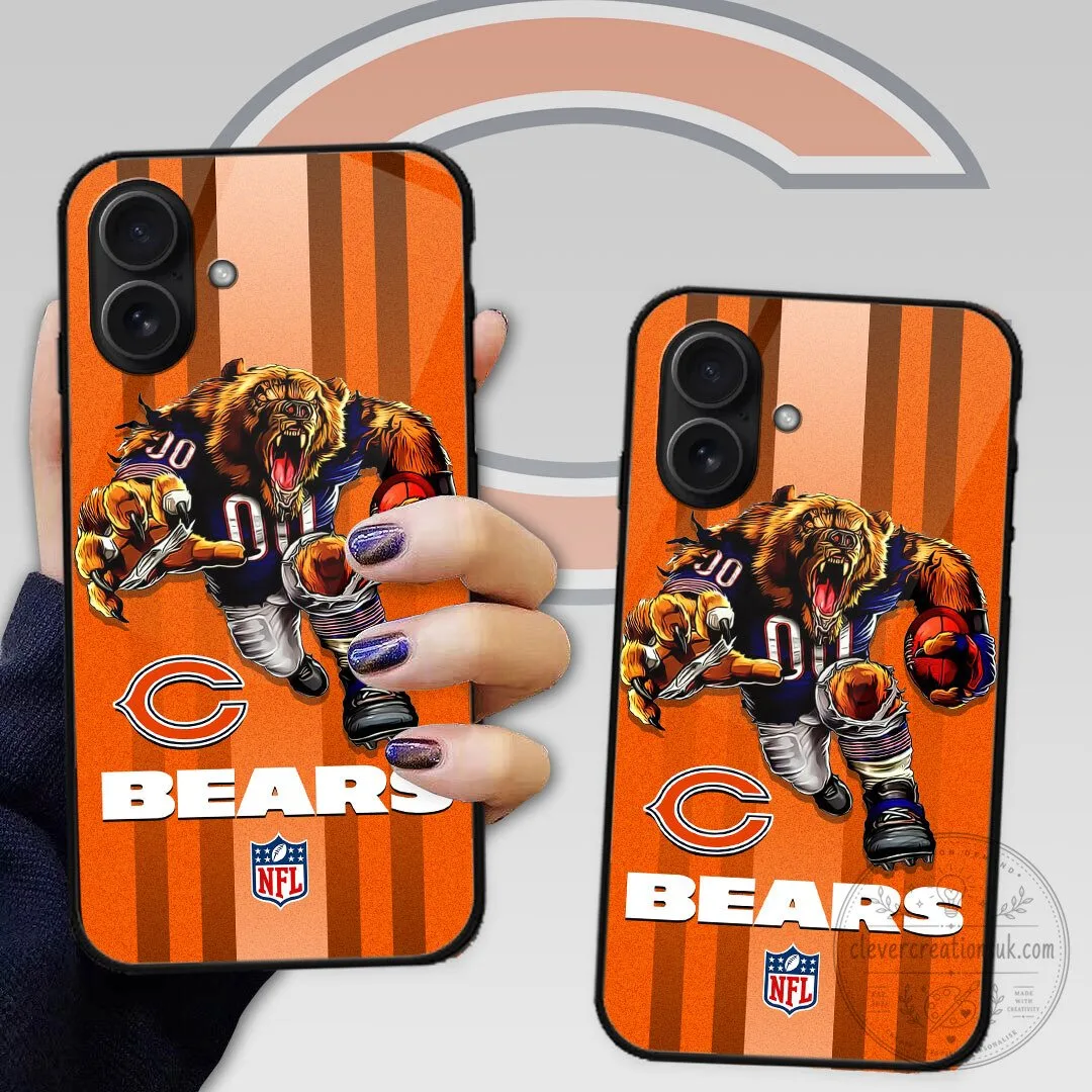 Chicago Bears Football Team Mascot NFL Orange Stripes Phone Case