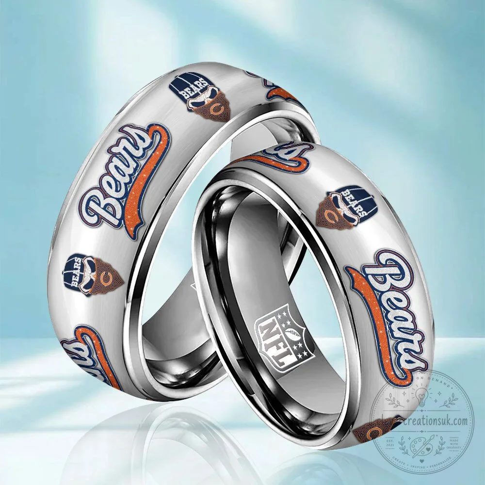 Chicago Bears National Football League Team Logo Stainless Steel Ring