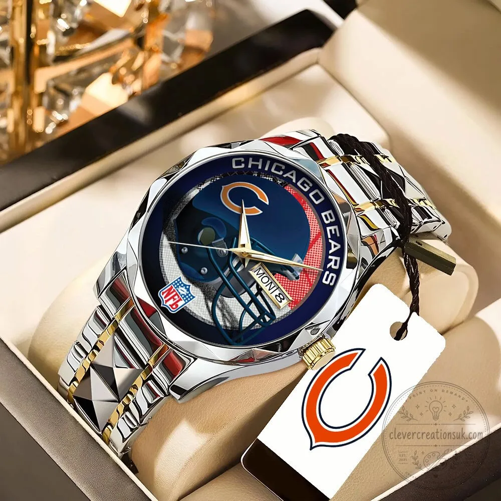 Chicago Bears NFL Football Team Logo Stainless Steel Quartz Watch