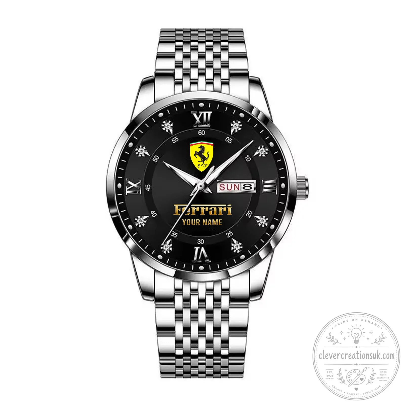Ferrari Scuderia Shield Logo Gold Tone Stainless Steel Men's Watch 17 Ferrari Scuderia Shield Logo Gold Tone Stainless Steel Men