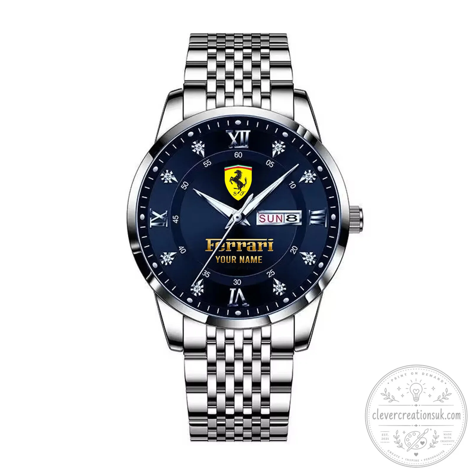 Ferrari Scuderia Shield Logo Gold Tone Stainless Steel Men's Watch 18 Ferrari Scuderia Shield Logo Gold Tone Stainless Steel Men
