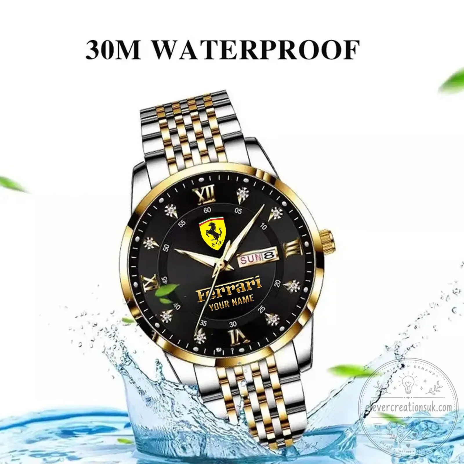 Ferrari Scuderia Shield Logo Gold Tone Stainless Steel Men's Watch 19 Ferrari Scuderia Shield Logo Gold Tone Stainless Steel Men