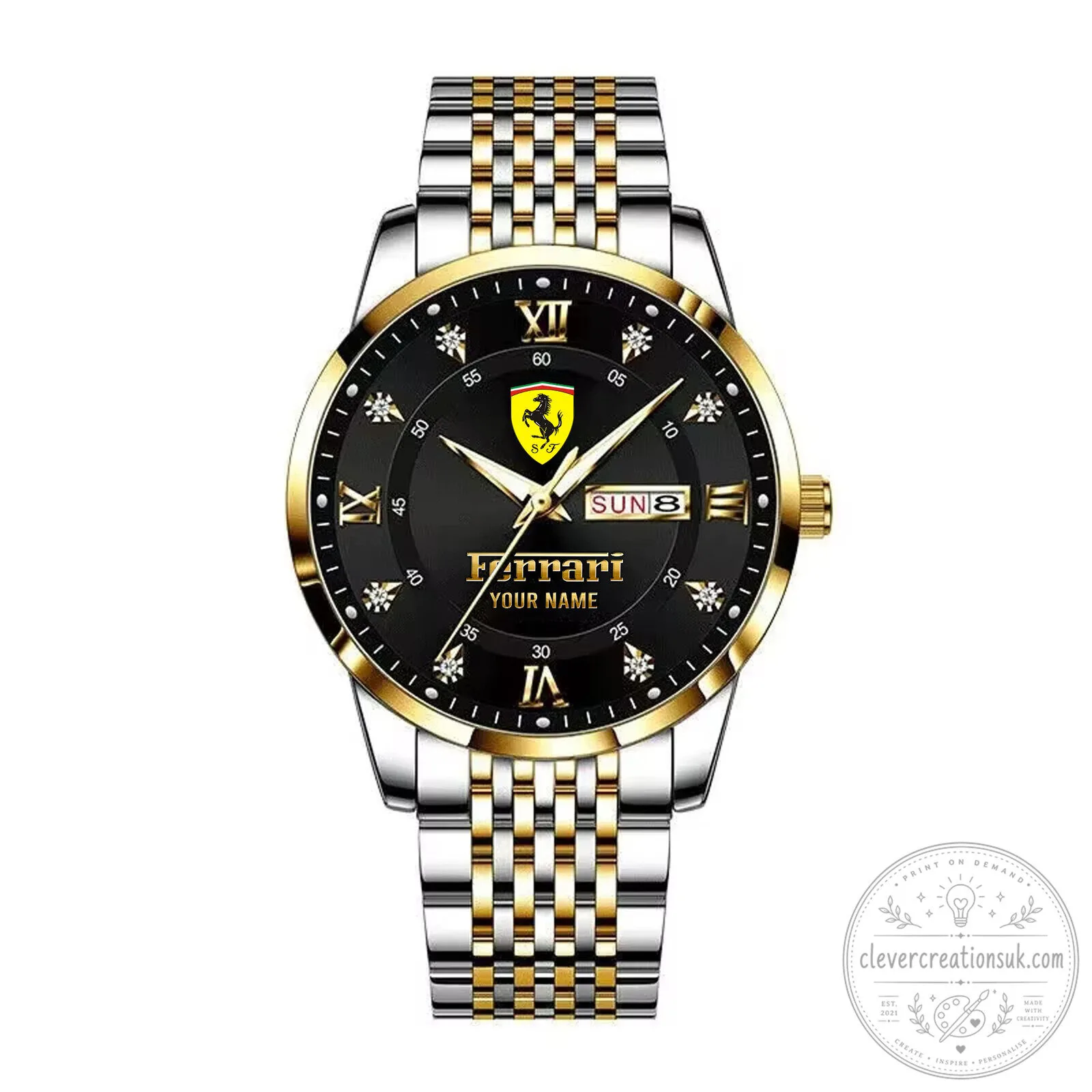 Ferrari Scuderia Shield Logo Gold Tone Stainless Steel Men's Watch 21 Ferrari Scuderia Shield Logo Gold Tone Stainless Steel Men