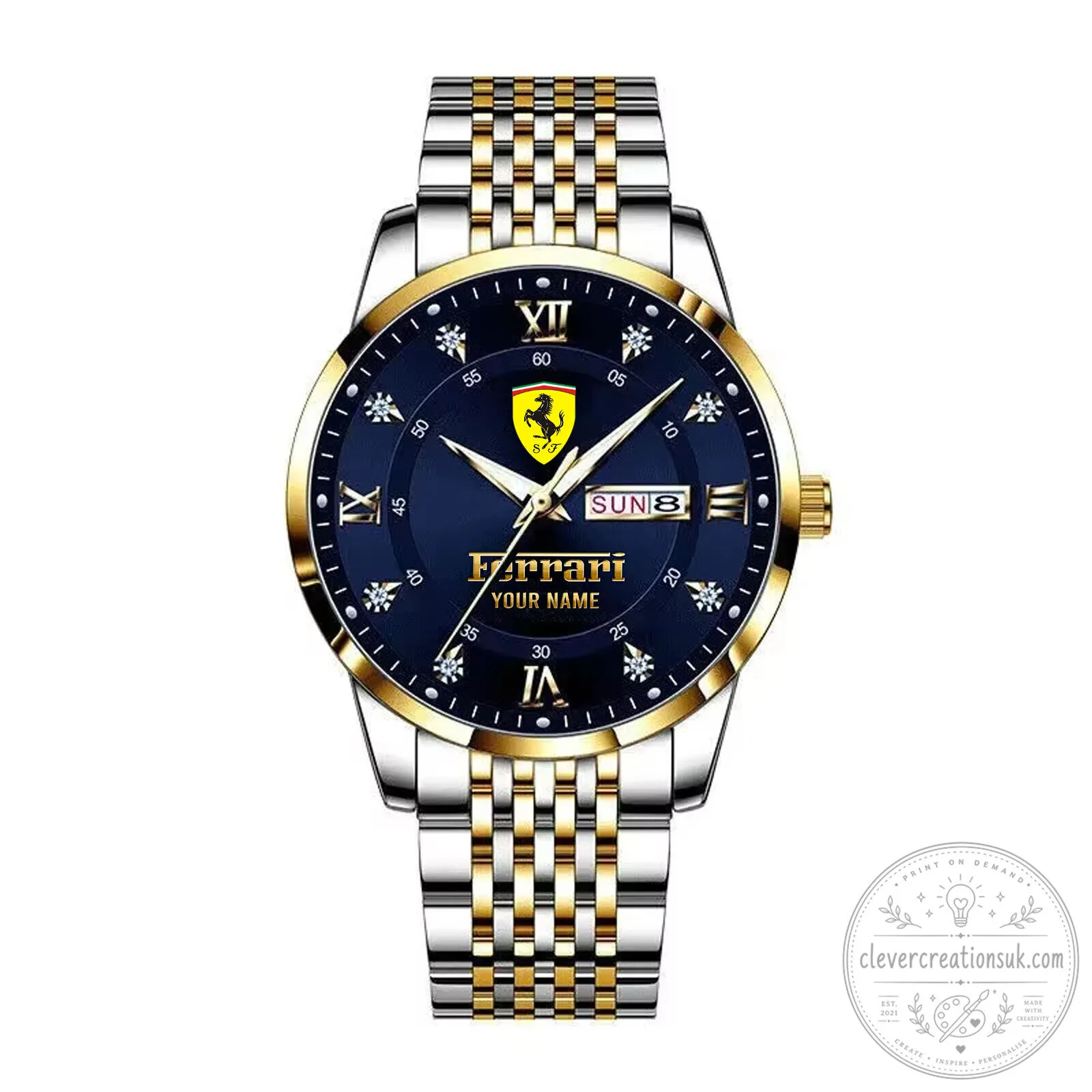 Ferrari Scuderia Shield Logo Gold Tone Stainless Steel Men's Watch 22 Ferrari Scuderia Shield Logo Gold Tone Stainless Steel Men