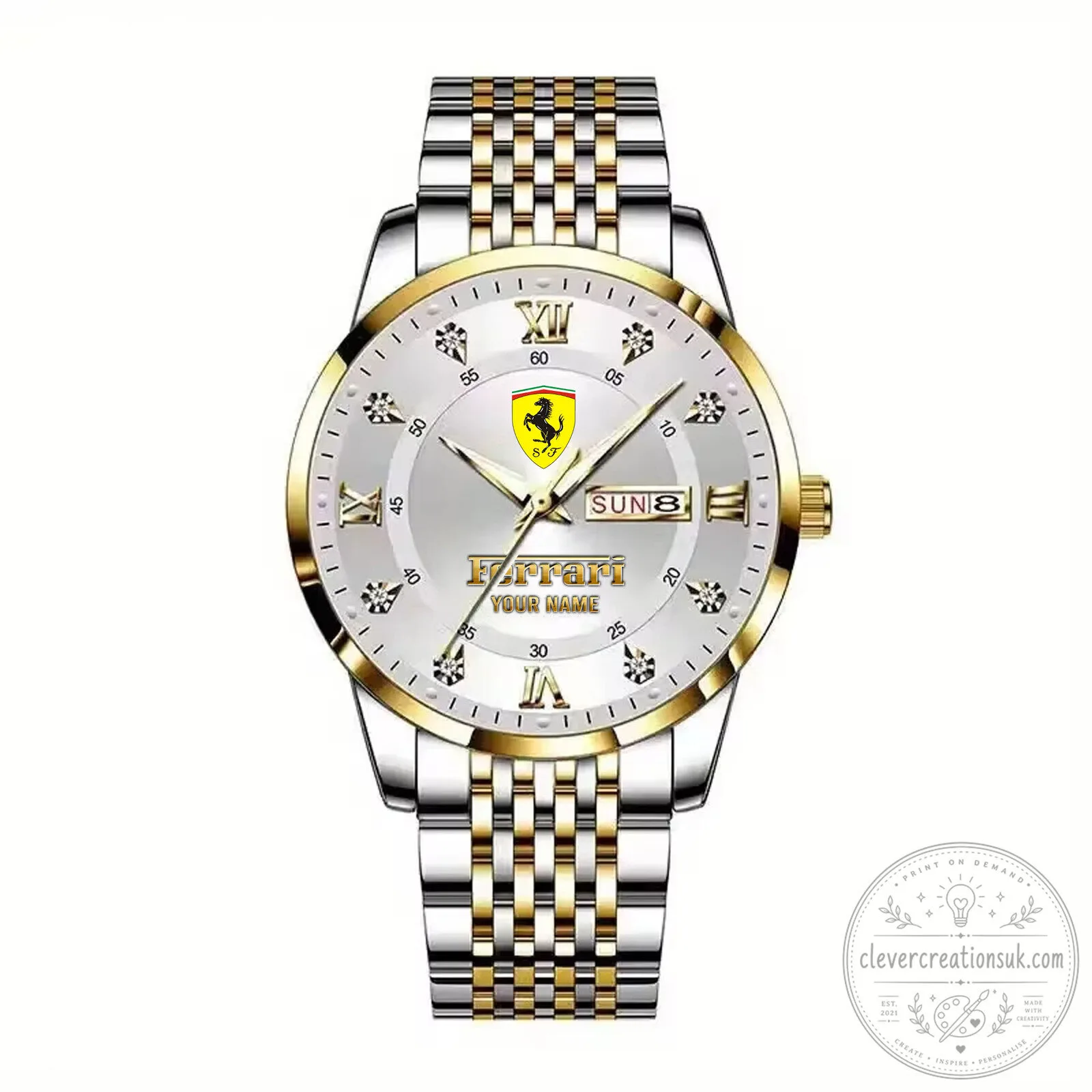 Ferrari Scuderia Shield Logo Gold Tone Stainless Steel Men's Watch 23 Ferrari Scuderia Shield Logo Gold Tone Stainless Steel Men