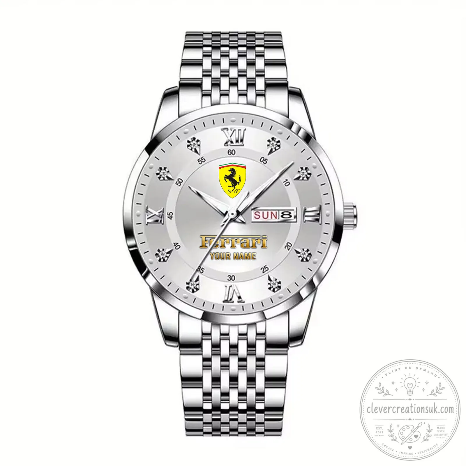 Ferrari Scuderia Shield Logo Gold Tone Stainless Steel Men's Watch 24 Ferrari Scuderia Shield Logo Gold Tone Stainless Steel Men