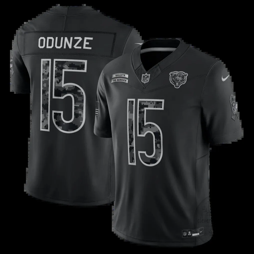 Black Salute To Service Jersey for Chicago Bears - Rome Odunze