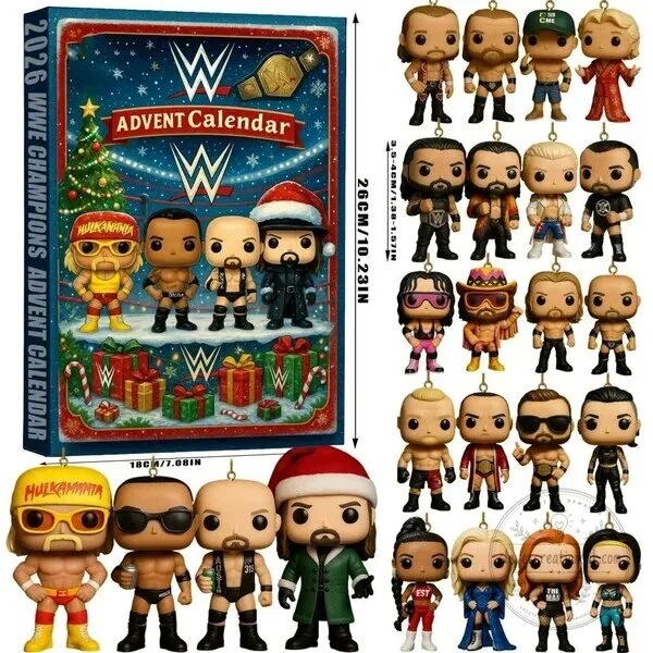 WWE Champions 2026 Advent Calendar with 24 Wrestling Collectible Figurines