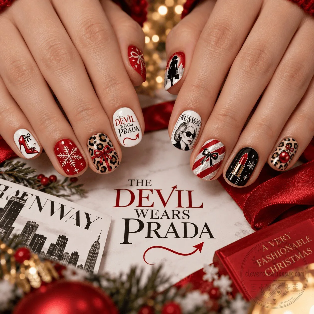 The Devil Wears Prada Christmas Holiday Press-On Nails Set