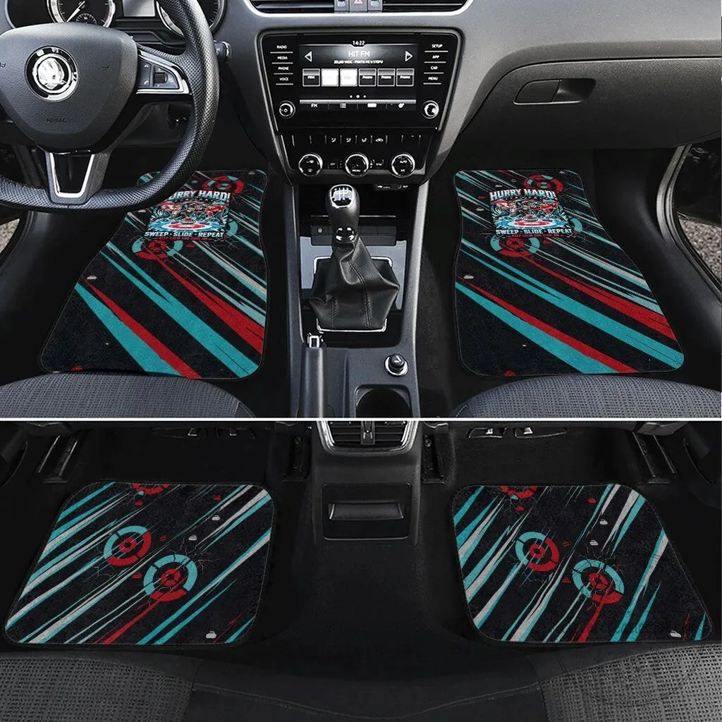 Curling My House My Rules Hurry Hard Sweep Slide Repeat Car Mat Set