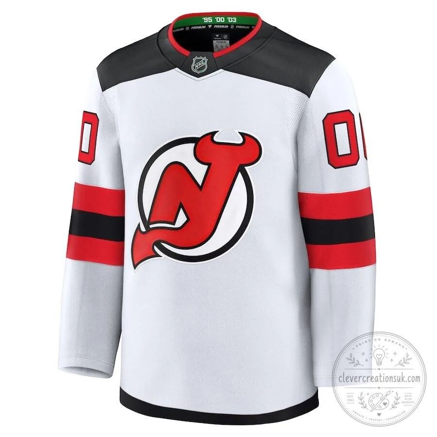New Jersey Devils Away Premium Custom Hockey Jersey
