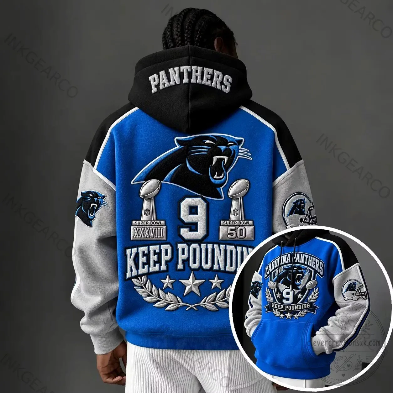 Carolina Panthers Super Bowl Keep Pounding Football Fan Hoodie