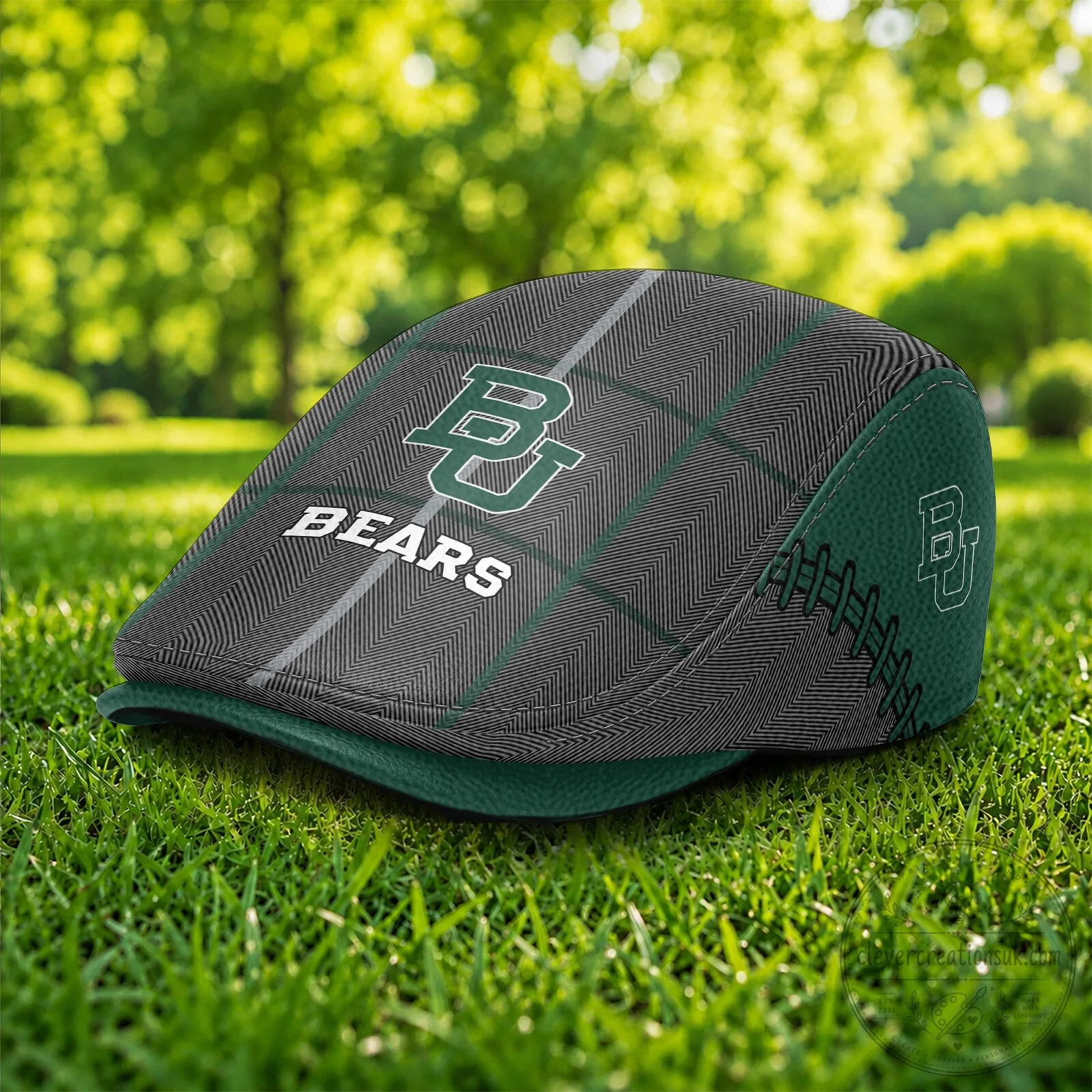 Baylor Bears NCAA Plaid Golf Flat Cap, Classic Ivy League Style Cap Hat